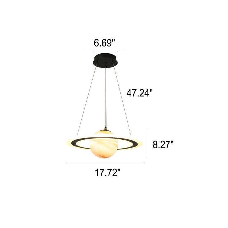 Moderne Kreativraum Planet Kreis Kinder LED Kronleuchter 