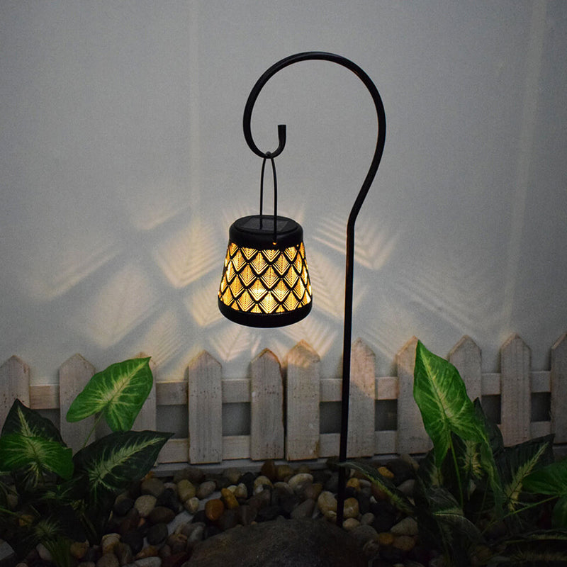 Solar Garden Light Creative Iron Hollow Lantern Outdoor Garden Landscape Light