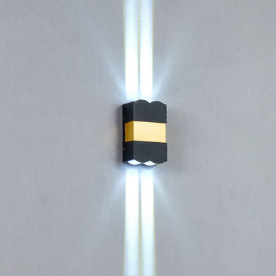 Modern Rectangular Aluminum Glass LED Spotlight Waterproof Outdoor Patio Wall Sconce Lamp