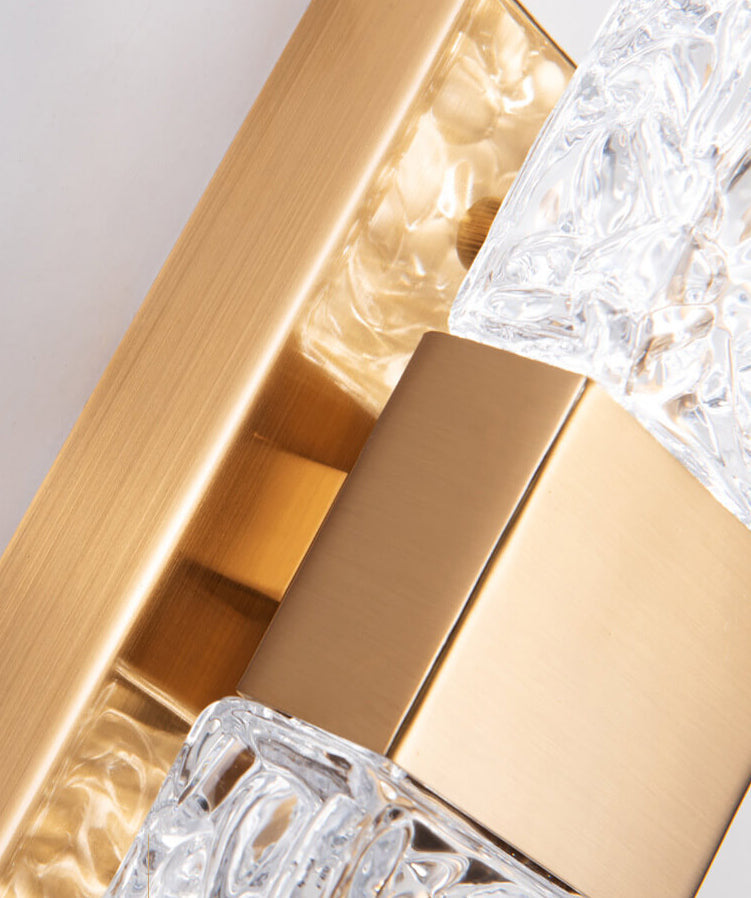 Lámpara de pared de cristal corrugado LED de lujo nórdico 