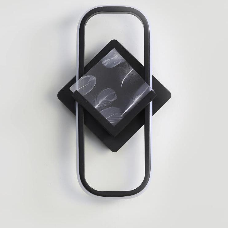 Moderne minimalistische rechteckige quadratische Aluminium-Acryl-LED-Wandleuchte für das Wohnzimmer 