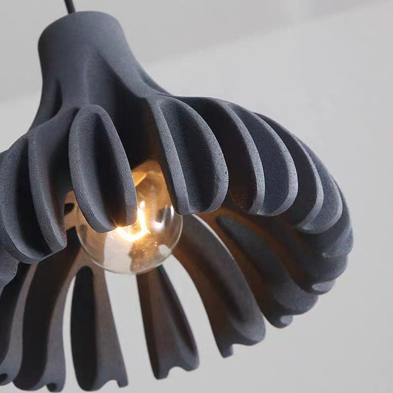 Contemporary Nordic Macaron Coral Resin Shade 1-Light Pendant Light For Dining Room