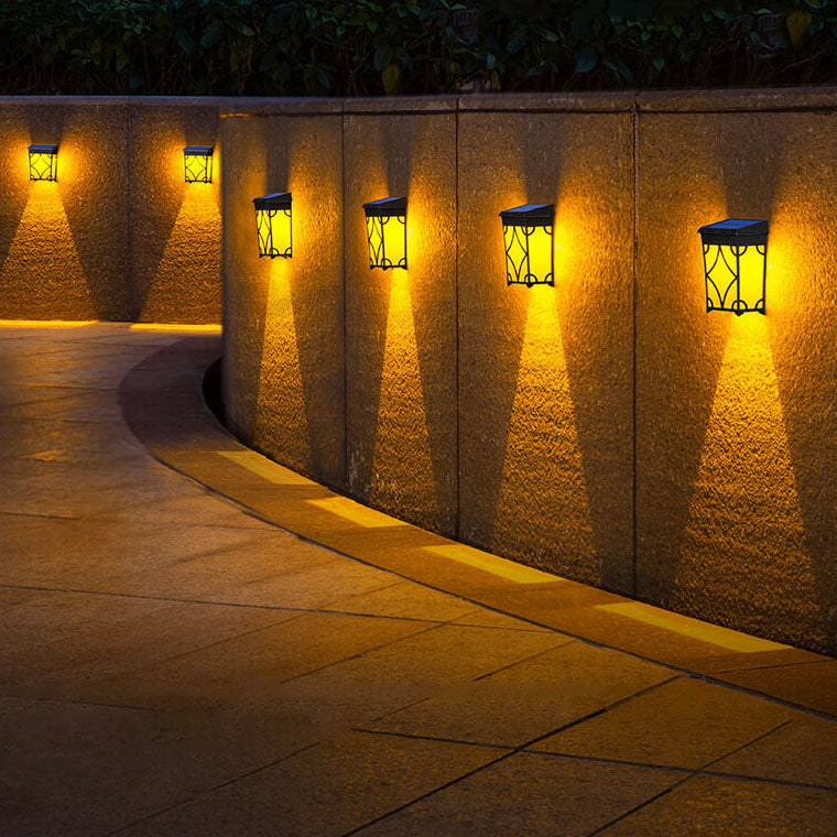 Retro Solar Square Outdoor Waterproof LED Wall Sconce Lamp