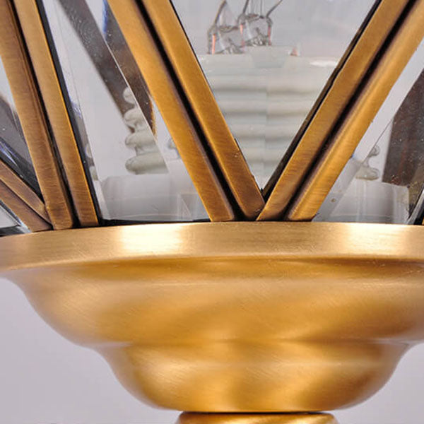 Europäische Leichte Luxus Vollkupfer Runde 1-Licht Semi-Flush Mount Leuchte 