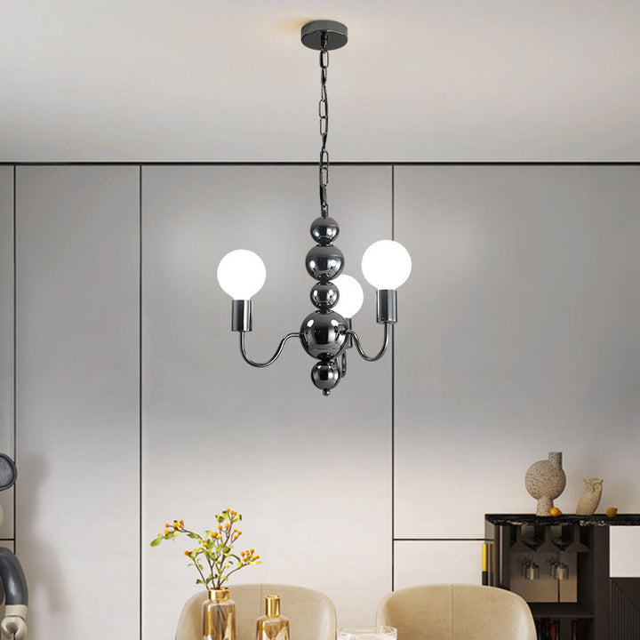 Französischer moderner minimalistischer runder Kugel-Eisen-Glas 3/5/8 Licht-Kronleuchter 