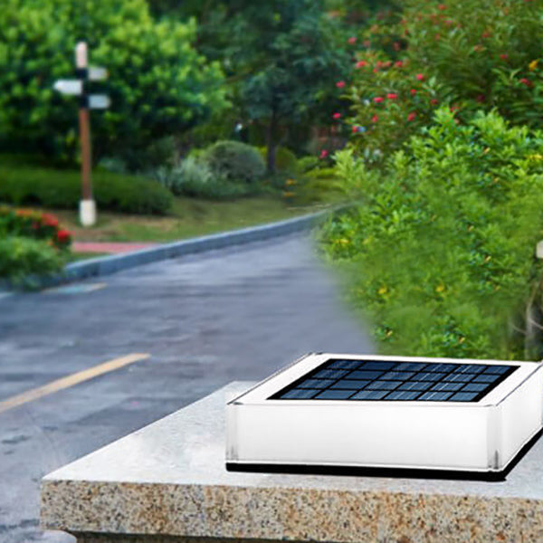 Moderne Solar Flache Quadratische Zaunpfosten Wasserdichte Landschaftsleuchte 