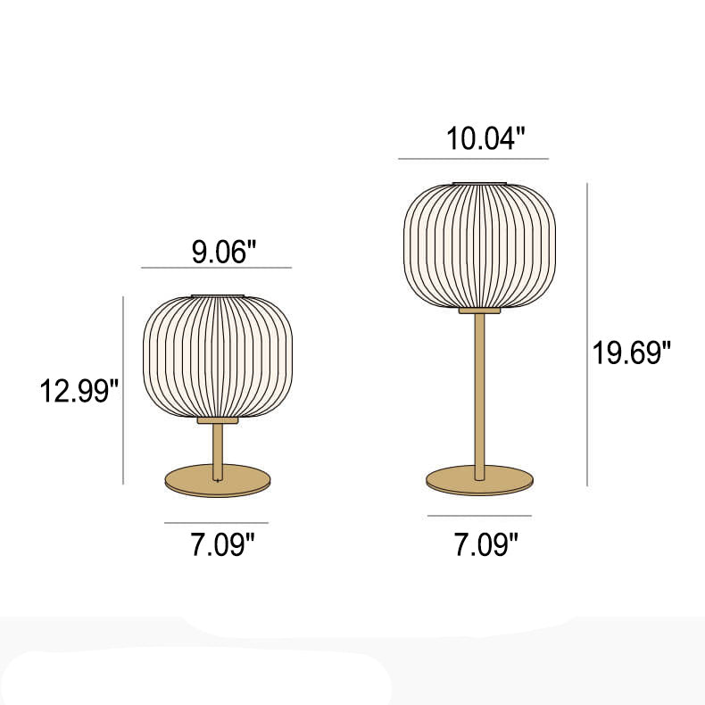 Nordic Light Luxury Milk White Stripes Glass Oval 1-Light Table Lamp