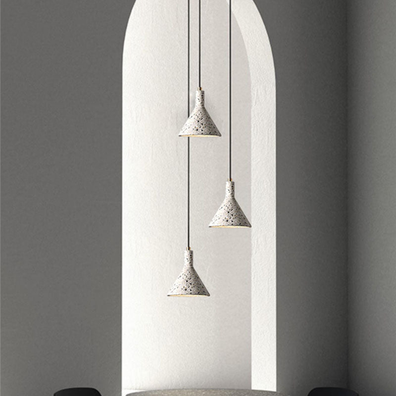 Vintage Industrial Terrazzo Cone 1-Light Pendant Light