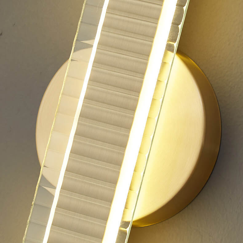 Lámpara Aplique de Pared LED de Vidrio y Cobre de Tira Larga de Lujo Moderno 