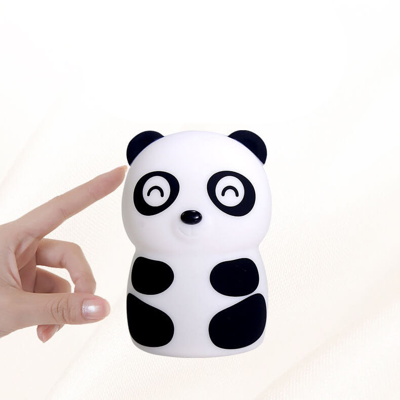 Lámpara de mesa de luz nocturna LED de silicona creativa con forma de panda de dibujos animados 