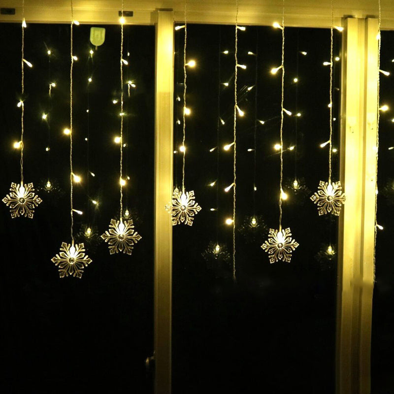 Télécommande flocon de neige guirlande lumineuse à LED clignotante décorative 