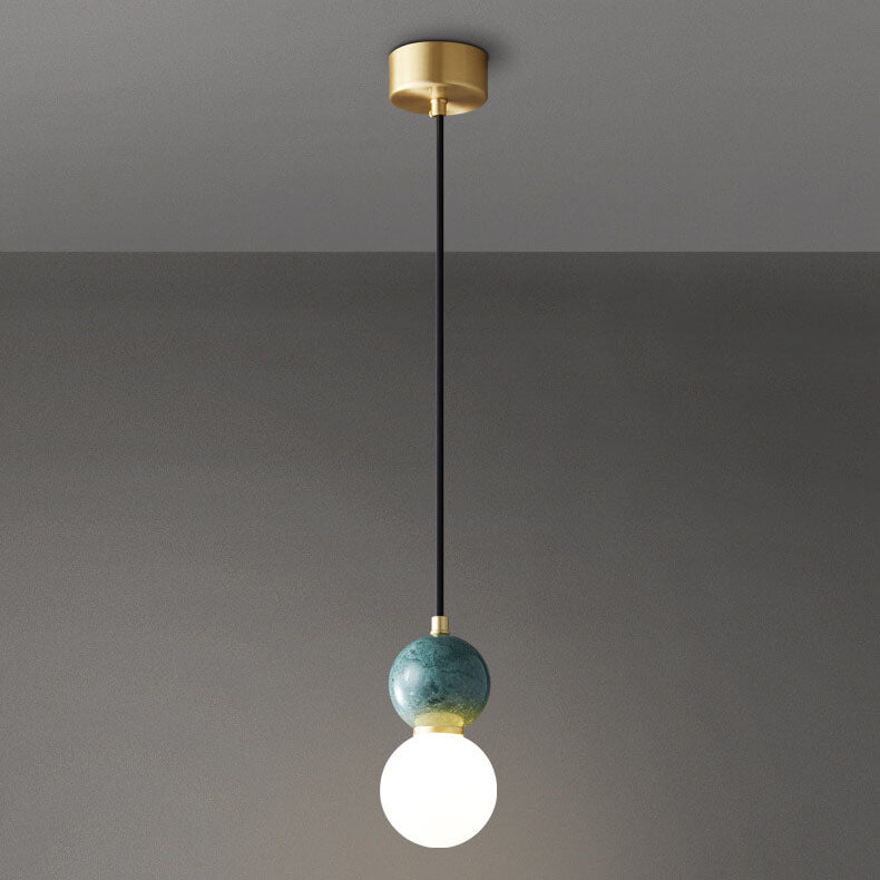 Modern Marble Round Ball 1-Light Pendant Light