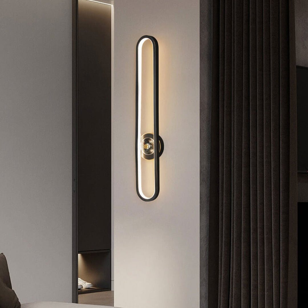 Lampe murale LED Nordic Light Luxury en laiton massif avec long anneau 