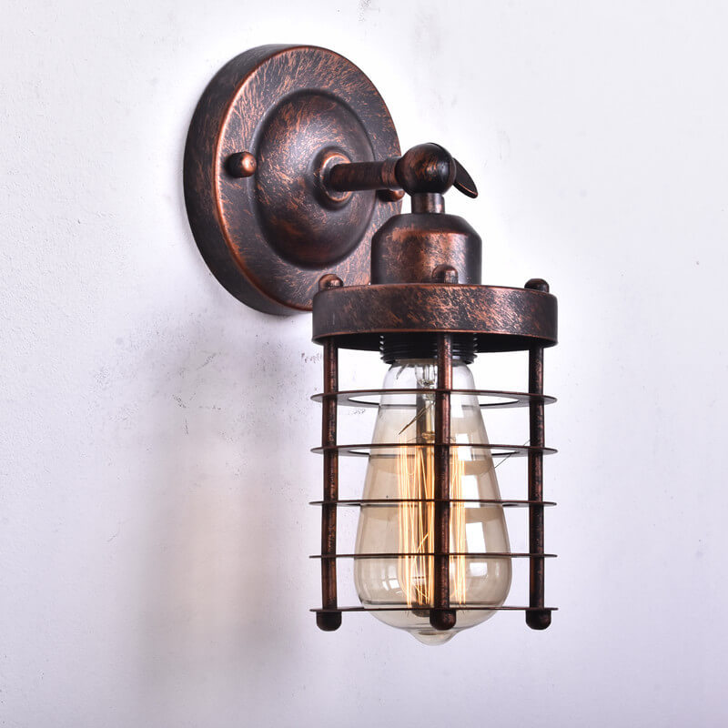 Northern Retro Industrial Wrought Iron 1-Light Wall Sconce Lamp