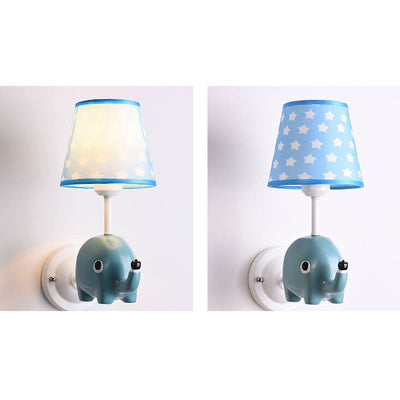 Cartoon Creative Fabric Resin 1-Light Wall Sconce Lamp