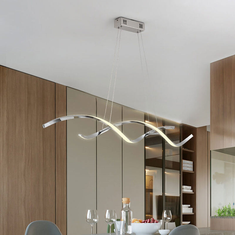 Moderner, minimalistischer Strip Curve Island Light LED-Kronleuchter 