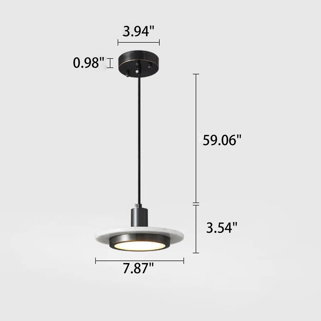 Lustre suspendu en cuivre et marbre Nordic Light Luxury à 1 lumière 