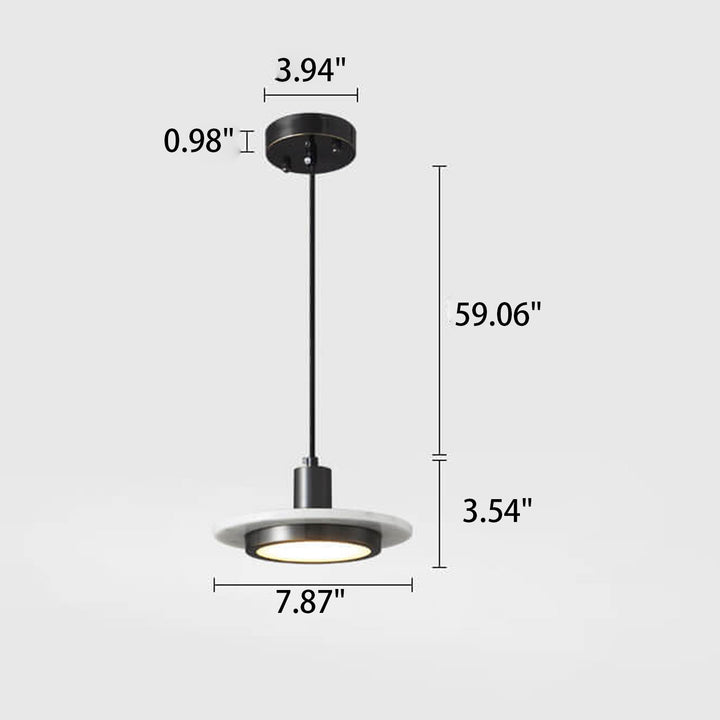 Lustre suspendu en cuivre et marbre Nordic Light Luxury à 1 lumière 