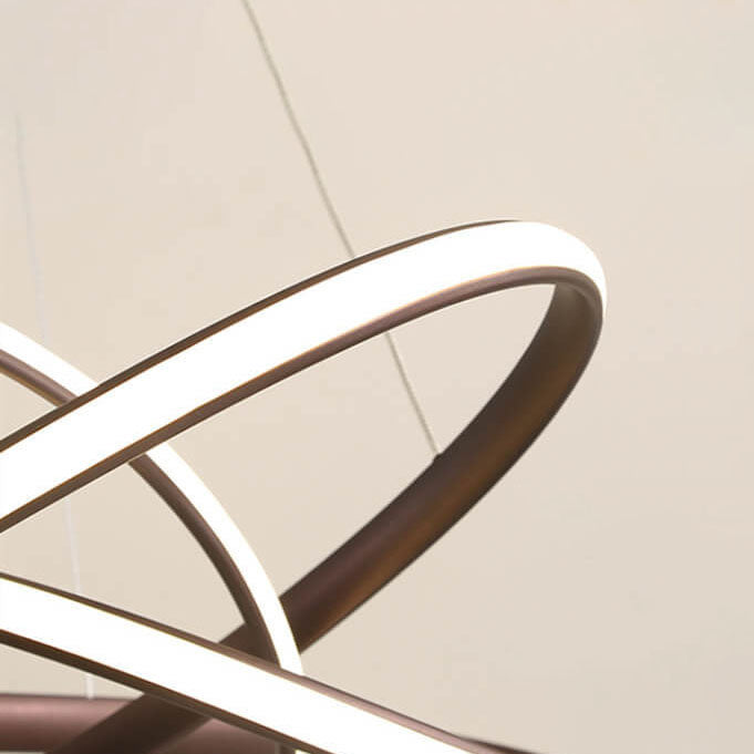 Nordic Art Curve Ring Aluminium Acryl LED Kronleuchter