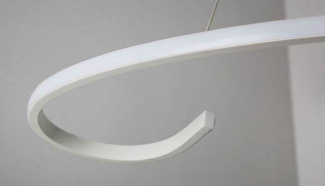Lustre LED en aluminium de ligne de courbe créative moderne 