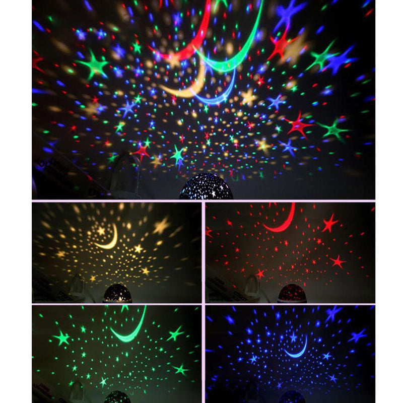 Lámpara de Mesa de Luz Nocturna Portátil Recargable USB LED Ambiental Estrella Giratoria Creativa Moderna 