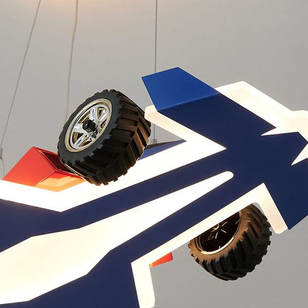 Moderne Suspension LED en Acrylique avec Fer de Course pour Enfants 