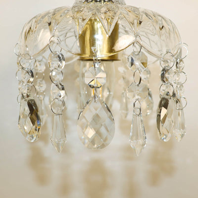 European Light Luxury Brass Crystal Glass 1-Light Wall Sconce Lamp