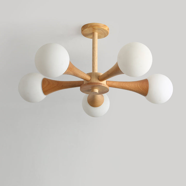 Lustre semi-encastré à 3/4/5 lumières en forme de bûche japonaise 
