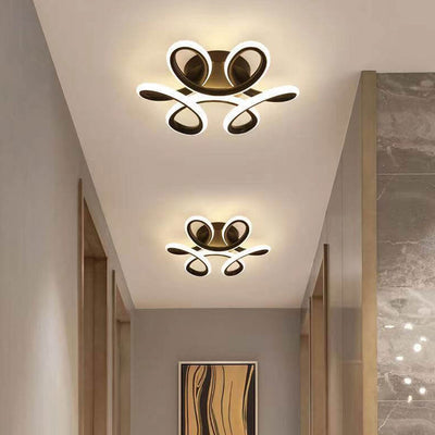 Modern Creative Curve Flower Shape LED Flush Mount Ceiling Light