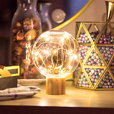 Modern Plastic Lampshade Starry Night Light LED Table Lamp