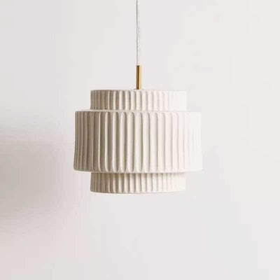 Vintage Cream Style Cylinder Drum 1-Light Pendant Light