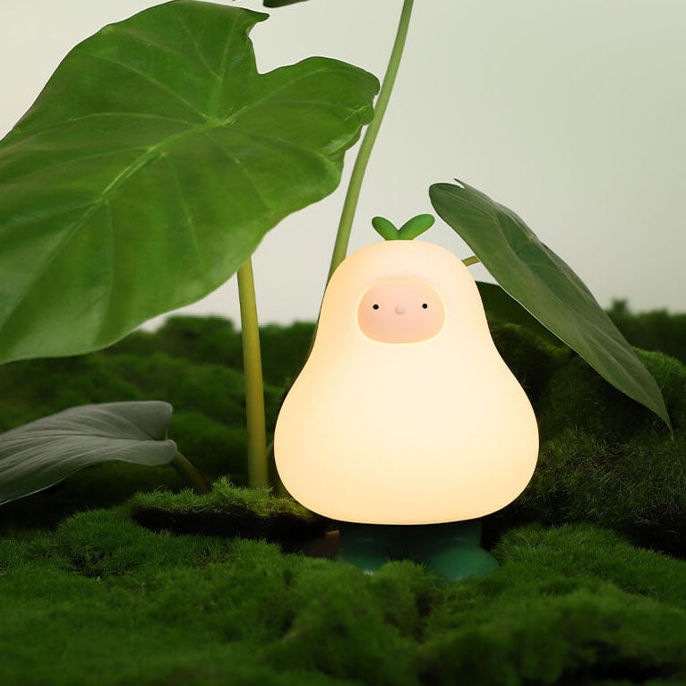 Lampe de table LED USB en silicone poire dessin animé créatif moderne 