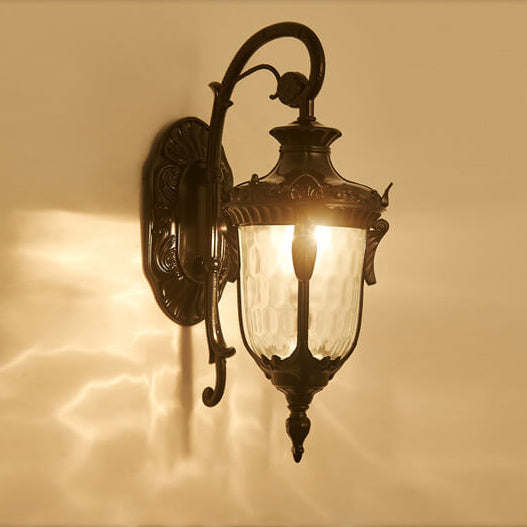 European Deluxe Lantern Outdoor Waterproof 1-Light Wall Sconce Lamp