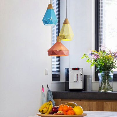 Nordic Geometry Macaron Solid Color Iron 1-Light Pendant Light