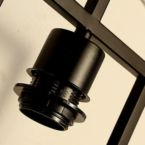 Traditional Chinese Square Fabric Iron Frame 1-Light Wall Sconce Lamp For Bedroom &amp; Living Room