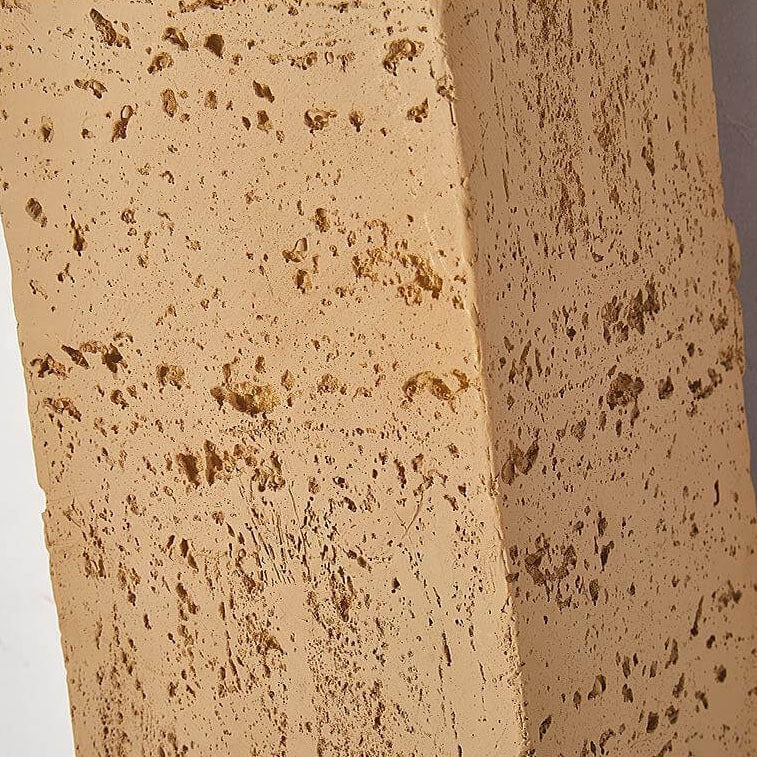 Traditionelle Retro-Wabi-Sabi-LED-Wandleuchte aus Verbundmaterial in quadratischer Säulenform, handgearbeitet, für das Wohnzimmer 