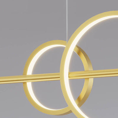 Moderner Luxus-Kronleuchter mit langem rundem Ring und vollem Sky Island Light LED 