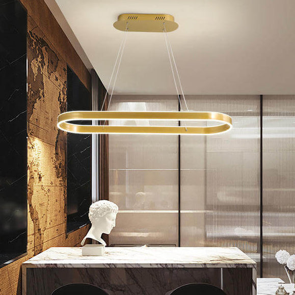 Lustre LED ovale en aluminium moderne minimaliste luxe léger 