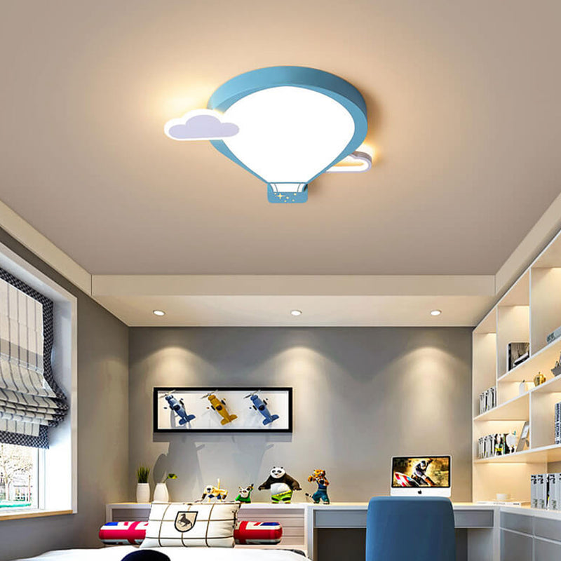 Cartoon Hot Air Balloon Kid LED Flush Mount Ceiling Light