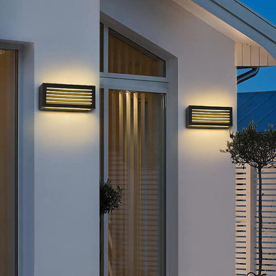 Modern Square Aluminum Waterproof Outdoor LED Garden Wall Sconce Lamp