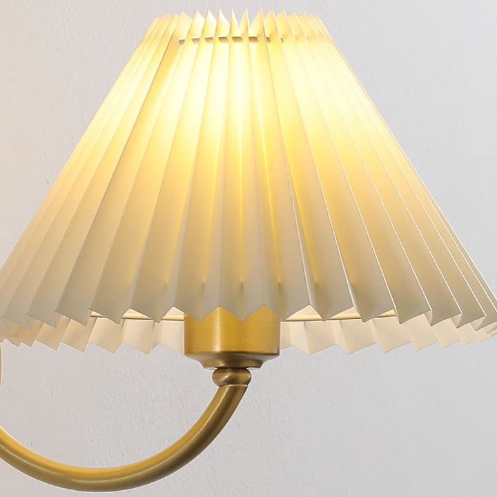 European Minimalist Pleated Copper Fabric 1-Light Wall Sconce Lamp