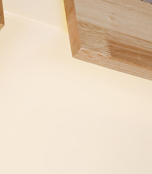 Plafonnier LED carré simple en bois moderne 