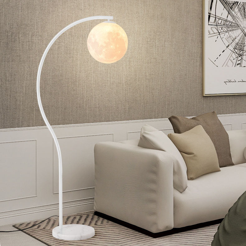 Lámpara de pie de 1 luz de hierro y mármol minimalista moderna 