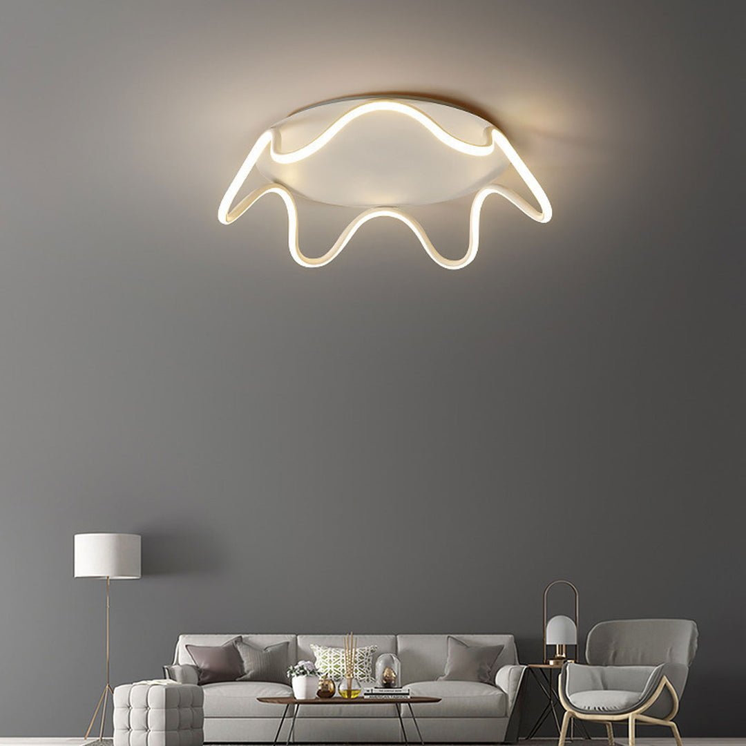Modern Simple Crown Aluminum LED Flush Mount Ceiling Light