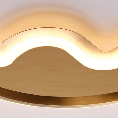 Nordic Round Wave Design Schlanke LED-Deckenleuchte für bündige Montage