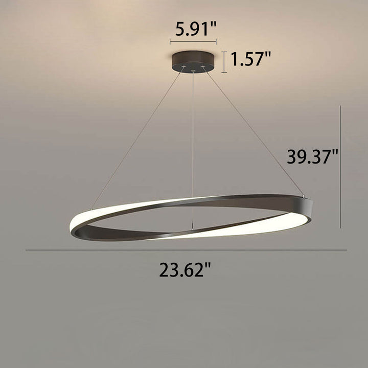Lámpara colgante LED redonda de aluminio de lujo nórdico 