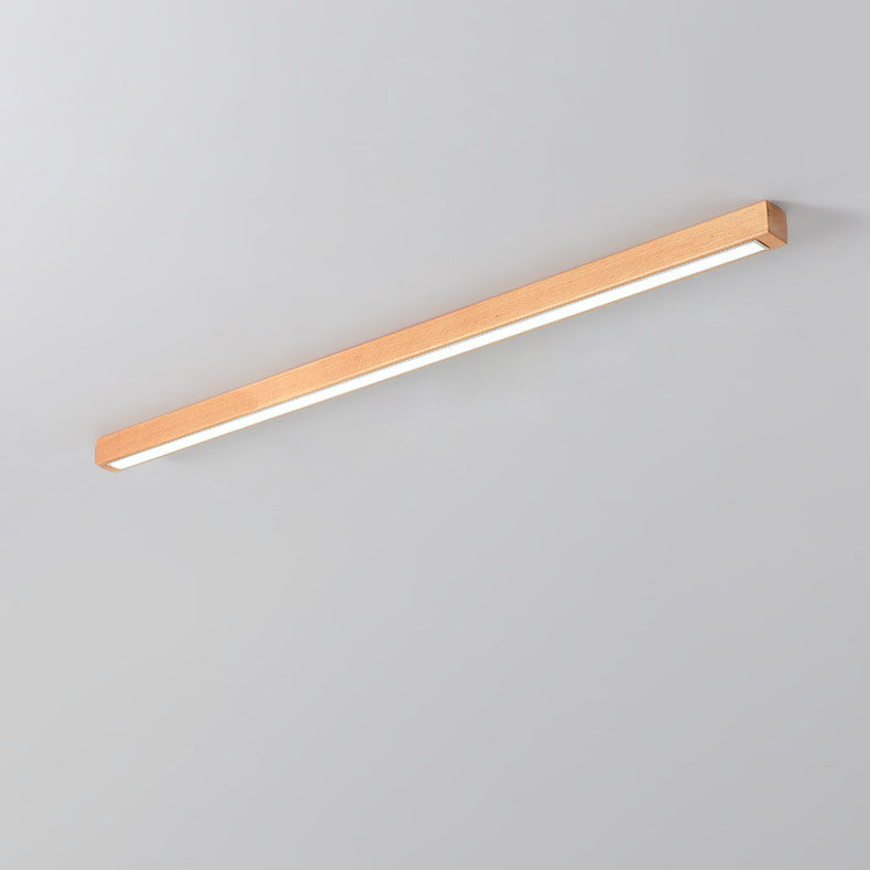 Moderne minimalistische Holz-Acryl-Langstreifen-LED-Deckenleuchte für das Wohnzimmer 