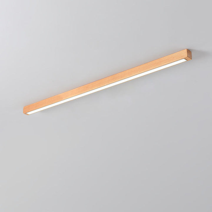Moderne minimalistische Holz-Acryl-Langstreifen-LED-Deckenleuchte für das Wohnzimmer 