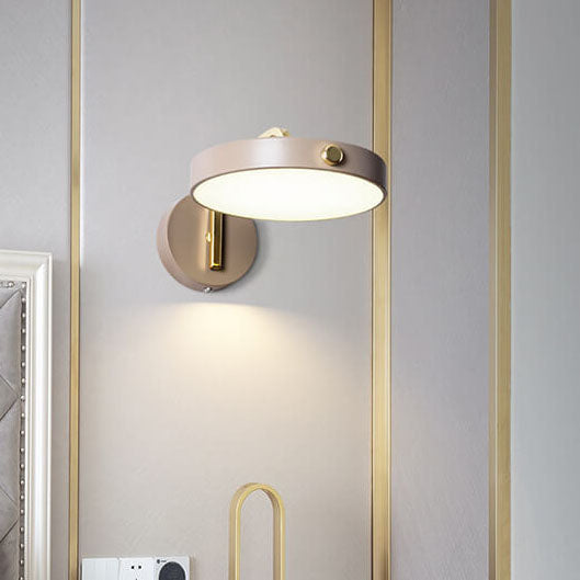 مصباح حائط LED مستدير من الحديد بتصميم الماكرون الحديث 