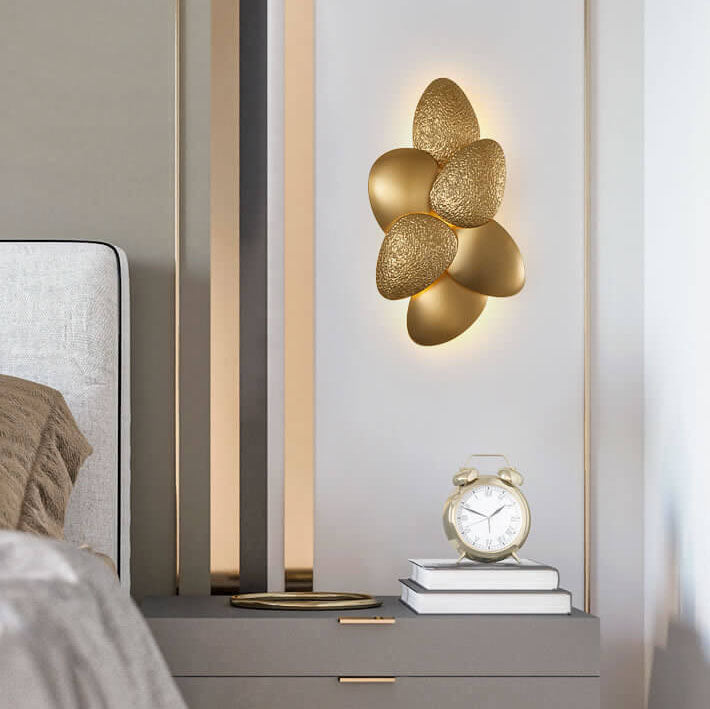 Moderne Luxus Gold Edelstahl Kiesel 3/6 Licht Wandleuchte 